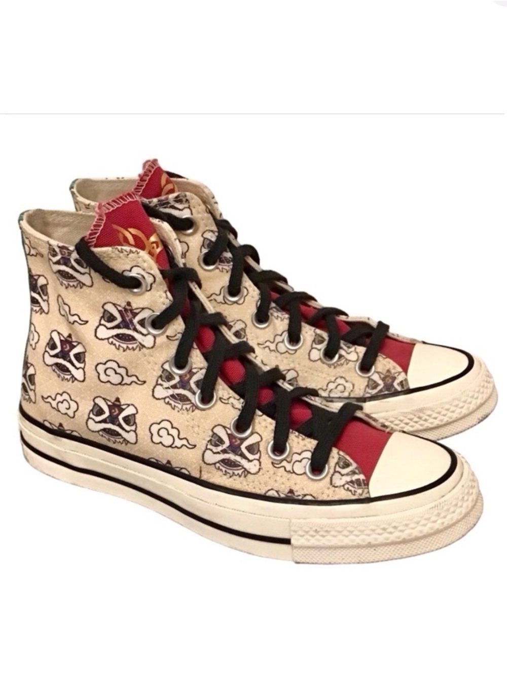 Converse 6.5 Chinese Dragon High Top Women’s Sneakers Polynesian Aztec Inca Shoe